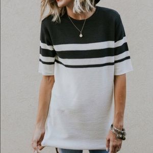 Black and white striped top